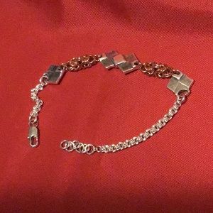 Sterling silver accent links & chainmaille of sterling silver and copper